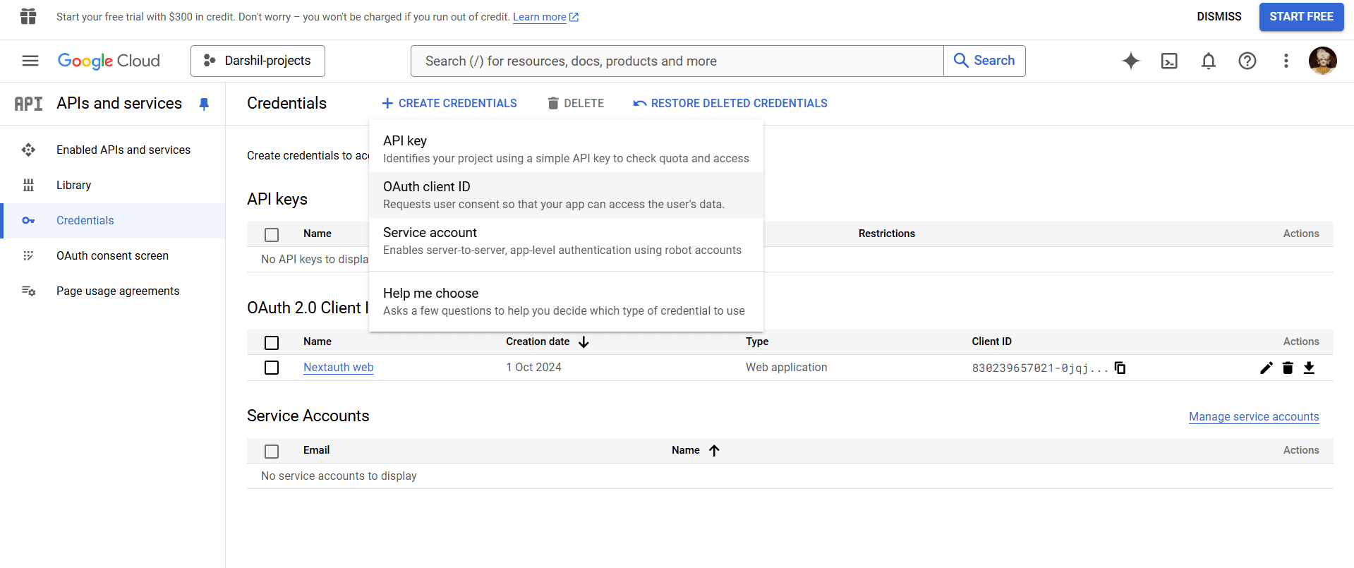 Google OAuth Credentials