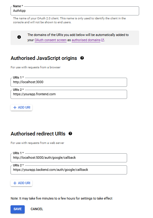 Google OAuth Credentials